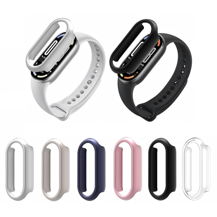 For Xiaomi Smart Band 9 / 9 NFC Half Coverage Hollow PC Watch Protective Cover(Silver)