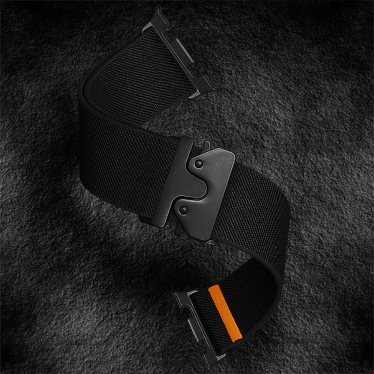 For Samsung Galaxy Watch8 / Watch8 Classic Parachute Buckle Stretch Nylon Watch Band(Black)