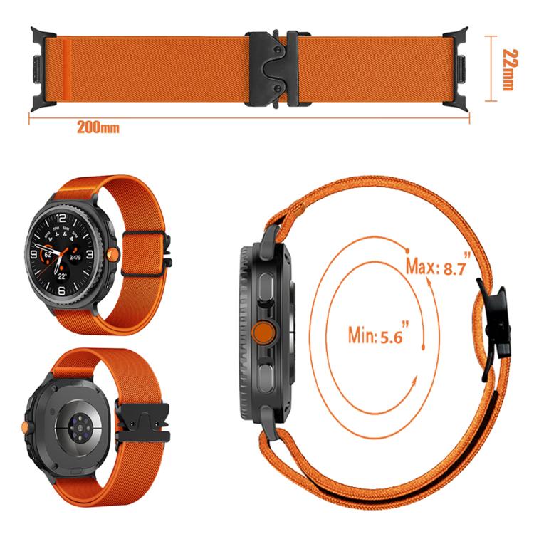 For Samsung Galaxy Watch8 / Watch8 Classic Parachute Buckle Stretch Nylon Watch Band(Starlight)
