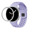 For Samsung Galaxy Watch8 44mm Rhombic Texture Bezel and Black Reverse Buckle Silicone Watch Band(Purple Silver) - free shipping - PMC TechLife - Order now!