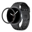 For Samsung Galaxy Watch8 44mm Rhombic Texture Bezel and Black Reverse Buckle Silicone Watch Band(Black Black) - free shipping - PMC TechLife - Order now!