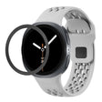 For Samsung Galaxy Watch8 44mm Rhombic Texture Bezel and Black Reverse Buckle Silicone Watch Band(Gray Black) - free shipping - PMC TechLife - Order now!