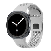 For Samsung Galaxy Watch8 44mm Rhombic Texture Bezel and Black Reverse Buckle Silicone Watch Band(Gray Black)