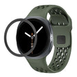 For Samsung Galaxy Watch8 44mm Rhombic Texture Bezel and Black Reverse Buckle Silicone Watch Band(Army Green Black) - free shipping - PMC TechLife - Order now!