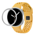 For Samsung Galaxy Watch8 40mm Rhombic Texture Bezel and Black Reverse Buckle Silicone Watch Band(Yellow Silver) - free shipping - PMC TechLife - Order now!
