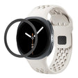 For Samsung Galaxy Watch8 40mm Rhombic Texture Bezel and Black Reverse Buckle Silicone Watch Band(Beige Black) - free shipping - PMC TechLife - Order now!
