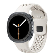 For Samsung Galaxy Watch8 40mm Rhombic Texture Bezel and Black Reverse Buckle Silicone Watch Band(Beige Black)
