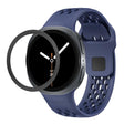 For Samsung Galaxy Watch8 40mm Rhombic Texture Bezel and Black Reverse Buckle Silicone Watch Band(Midnight Blue Black) - free shipping - PMC TechLife - Order now!