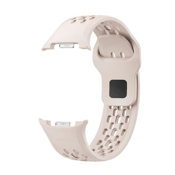 For Samsung Galaxy Watch8 44mm Diamond Bezel and Black Reverse Buckle Silicone Watch Band(Starlight Silver)