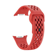 For Samsung Galaxy Watch8 44mm Diamond Bezel and Black Reverse Buckle Silicone Watch Band(Red Silver)