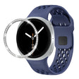 For Samsung Galaxy Watch8 44mm Diamond Bezel and Black Reverse Buckle Silicone Watch Band(Midnight Blue Silver) - free shipping - PMC TechLife - Order now!