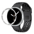 For Samsung Galaxy Watch8 44mm Diamond Bezel and Black Reverse Buckle Silicone Watch Band(Black Silver) - free shipping - PMC TechLife - Order now!
