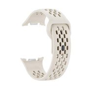 For Samsung Galaxy Watch8 40mm Diamond Bezel and Black Reverse Buckle Silicone Watch Band(Beige Silver)