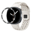 For Samsung Galaxy Watch8 40mm Diamond Bezel and Black Reverse Buckle Silicone Watch Band(Beige Black) - free shipping - PMC TechLife - Order now!