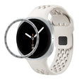 For Samsung Galaxy Watch8 44mm Speed Bezel and Black Reverse Buckle Silicone Watch Band(Beige Silver) - free shipping - PMC TechLife - Order now!