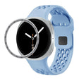 For Samsung Galaxy Watch8 44mm Speed Bezel and Black Reverse Buckle Silicone Watch Band(Light Blue Silver) - free shipping - PMC TechLife - Order now!