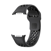 For Samsung Galaxy Watch8 44mm Speed Bezel and Black Reverse Buckle Silicone Watch Band(Black Silver)