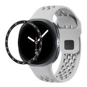 For Samsung Galaxy Watch8 44mm Speed Bezel and Black Reverse Buckle Silicone Watch Band(Gray Black)