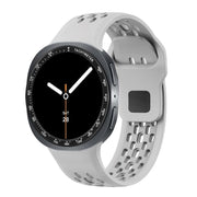 For Samsung Galaxy Watch8 44mm Speed Bezel and Black Reverse Buckle Silicone Watch Band(Gray Black)