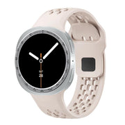 For Samsung Galaxy Watch8 40mm Speed Bezel and Black Reverse Buckle Silicone Watch Band(Starlight Silver)