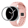 For Samsung Galaxy Watch8 40mm Speed Bezel and Black Reverse Buckle Silicone Watch Band(Pink Silver) - free shipping - PMC TechLife - Order now!