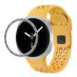 For Samsung Galaxy Watch8 40mm Speed Bezel and Black Reverse Buckle Silicone Watch Band(Yellow Silver) - free shipping - PMC TechLife - Order now!