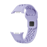 For Samsung Galaxy Watch8 40mm Speed Bezel and Black Reverse Buckle Silicone Watch Band(Purple Silver)
