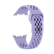 For Samsung Galaxy Watch8 40mm Speed Bezel and Black Reverse Buckle Silicone Watch Band(Purple Silver)