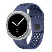 For Samsung Galaxy Watch8 40mm Speed Bezel and Black Reverse Buckle Silicone Watch Band(Midnight Blue Silver)