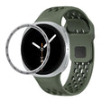 For Samsung Galaxy Watch8 40mm Speed Bezel and Black Reverse Buckle Silicone Watch Band(Army Green Silver) - free shipping - PMC TechLife - Order now!