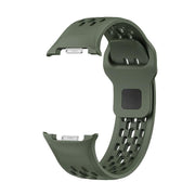 For Samsung Galaxy Watch8 40mm Speed Bezel and Black Reverse Buckle Silicone Watch Band(Army Green Silver)