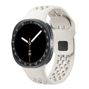 For Samsung Galaxy Watch8 40mm Speed Bezel and Black Reverse Buckle Silicone Watch Band(Beige Black)