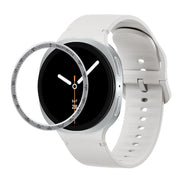 For Samsung Galaxy Watch8 44mm Speed Bezel and Solid Color Stitched Silicone Watch Band(Lime White Silver)