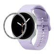 For Samsung Galaxy Watch8 44mm Speed Bezel and Solid Color Stitched Silicone Watch Band(Official Purple Silver) - free shipping - PMC TechLife - Order now!