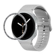 For Samsung Galaxy Watch8 44mm Speed Bezel and Solid Color Stitched Silicone Watch Band(Gray Silver) - free shipping - PMC TechLife - Order now!
