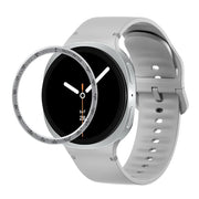 For Samsung Galaxy Watch8 44mm Speed Bezel and Solid Color Stitched Silicone Watch Band(Gray Silver)