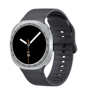 For Samsung Galaxy Watch8 44mm Speed Bezel and Solid Color Stitched Silicone Watch Band(Dark Gray Silver)