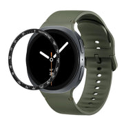 For Samsung Galaxy Watch8 44mm Speed Bezel and Solid Color Stitched Silicone Watch Band(Army Green Black)