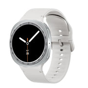 For Samsung Galaxy Watch8 40mm Speed Bezel and Solid Color Stitched Silicone Watch Band(Lime White Silver)