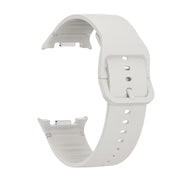 For Samsung Galaxy Watch8 40mm Speed Bezel and Solid Color Stitched Silicone Watch Band(Lime White Silver)