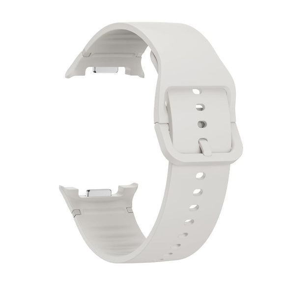 For Samsung Galaxy Watch8 40mm Speed Bezel and Solid Color Stitched Silicone Watch Band(Lime White Silver)