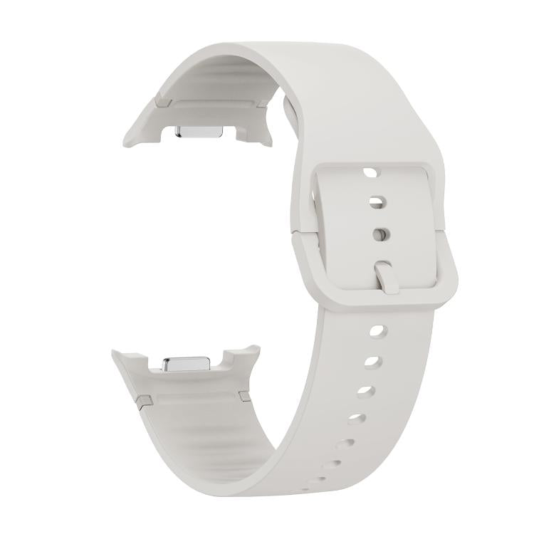For Samsung Galaxy Watch8 40mm Speed Bezel and Solid Color Stitched Silicone Watch Band(Lime White Silver)