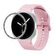 For Samsung Galaxy Watch8 40mm Speed Bezel and Solid Color Stitched Silicone Watch Band(Light Pink Silver) - free shipping - PMC TechLife - Order now!
