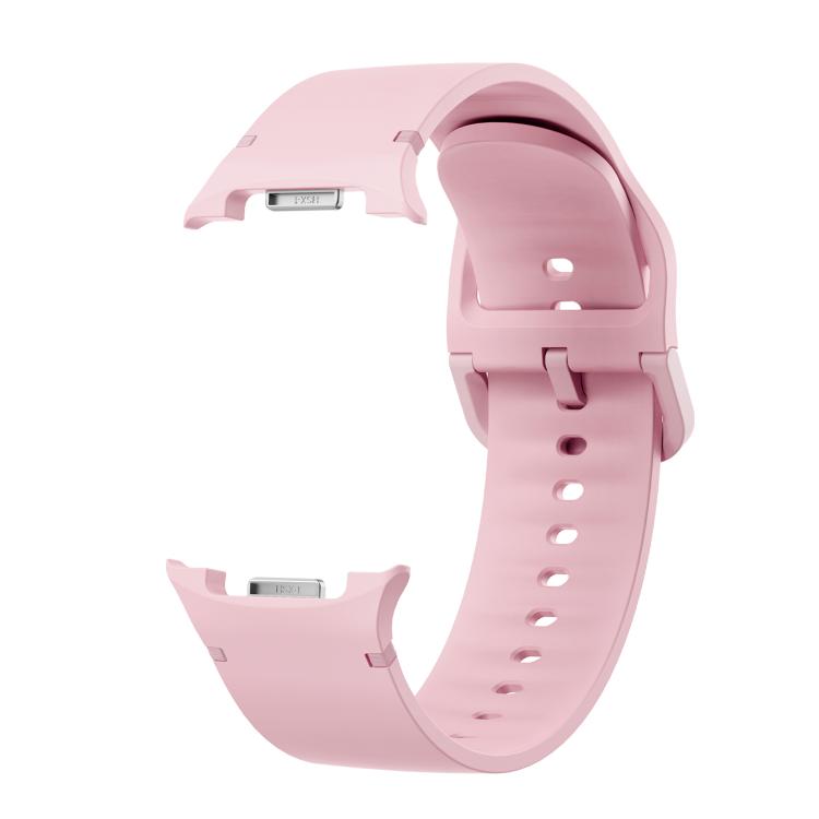 For Samsung Galaxy Watch8 40mm Speed Bezel and Solid Color Stitched Silicone Watch Band(Light Pink Silver)