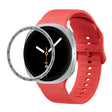 For Samsung Galaxy Watch8 40mm Speed Bezel and Solid Color Stitched Silicone Watch Band(Red Silver) - free shipping - PMC TechLife - Order now!