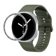For Samsung Galaxy Watch8 40mm Speed Bezel and Solid Color Stitched Silicone Watch Band(Army Green Silver)