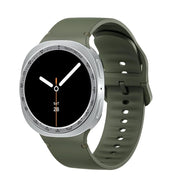 For Samsung Galaxy Watch8 40mm Speed Bezel and Solid Color Stitched Silicone Watch Band(Army Green Silver)