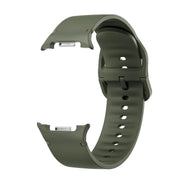 For Samsung Galaxy Watch8 40mm Speed Bezel and Solid Color Stitched Silicone Watch Band(Army Green Silver)