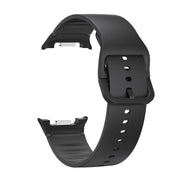 For Samsung Galaxy Watch8 40mm Speed Bezel and Solid Color Stitched Silicone Watch Band(Black Silver)