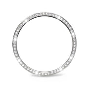For Samsung Galaxy Watch8 40mm Diamond Bezel and Solid Color Stitched Silicone Watch Band(Lime White Silver)